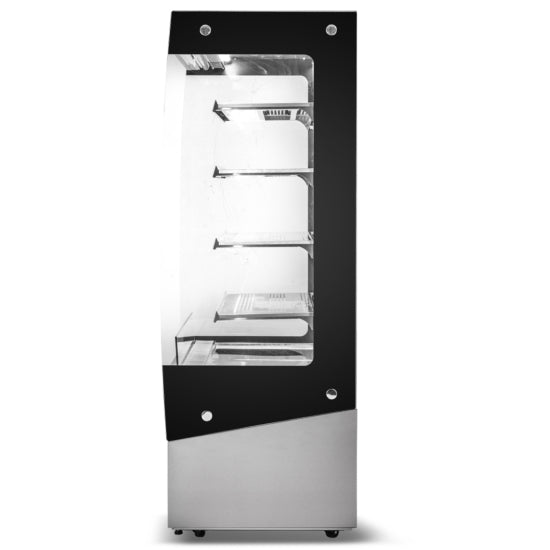 Marchia MHS1200 46-inch Open Heated Display Warming Case Grab-and-Go. Features an open front for easy access, adjustable shelving, and consistent heat distribution to keep food warm. Ideal for displaying hot snacks, pastries, and prepared meals in retail settings.