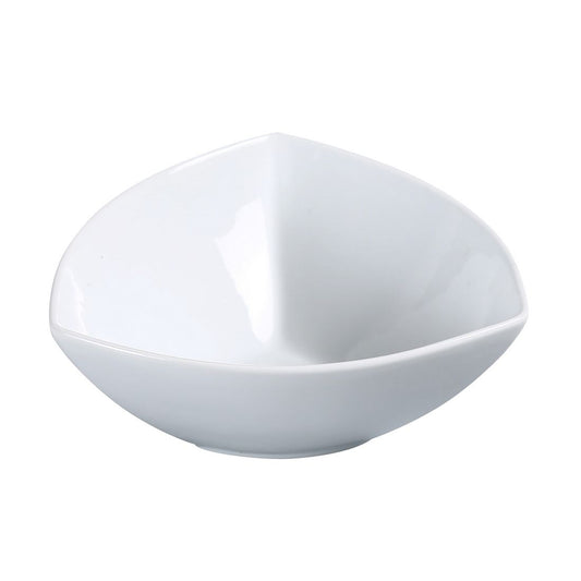 Yanco Triangle Bowl ML-507 is a stylish and functional addition to any dining establishment. Made from high-quality porcelain with a super white finish, this uniquely shaped bowl enhances the presentation of salads, pasta, sauces, and more. Its modern triangular design is perfect for upscale restaurants, sushi bars, diners, and catering events. Designed for convenience, this bowl is dishwasher, microwave, and freezer safe, making it ideal for busy food service environments.