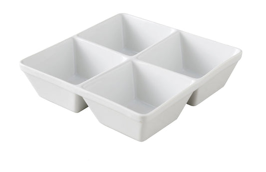 Yanco Four Divided Square Bowl ML-814 is a stylish and reliable addition to your tableware collection. Made from high-quality porcelain with a sleek glaze finish, this durable bowl offers excellent resistance to mechanical damage and temperature effects. Its four-compartment design allows for convenient serving of rice, miso soup, noodles, salads, and other dishes. 