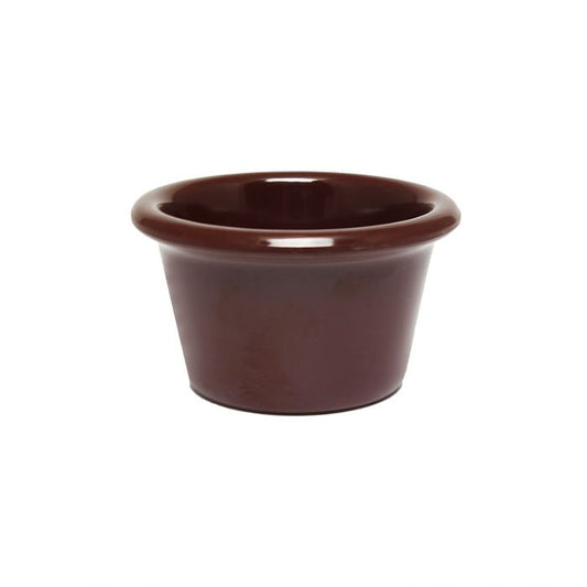 Thunder Group Smooth Ramekin 12/Pcs is a small ceramic-like bowl that will be perfect for serving various dishes. Such flat 1 1/2 Oz ramekin can be used for serving individual portions of sauces, dips, ice cream, side garnishes, and condiments. Made from durable scratch-resistant melamine this heavy duty 2 1/2-inch chocolate ramekin has a thick solid structure that can withstand long-time use and is effortless in maintenance. 