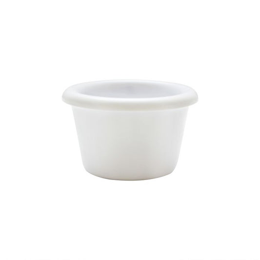 Thunder Group Smooth Ramekin 12/Pcs is a small ceramic-like bowl that will be perfect for serving various dishes. Such flat 1 1/2 Oz ramekin can be used for serving individual portions of sauces, dips, ice cream, side garnishes, and condiments. Made from durable scratch-resistant melamine this heavy duty 2 1/2-inch white ramekin has a thick solid structure that can withstand long-time use and is effortless in maintenance. 