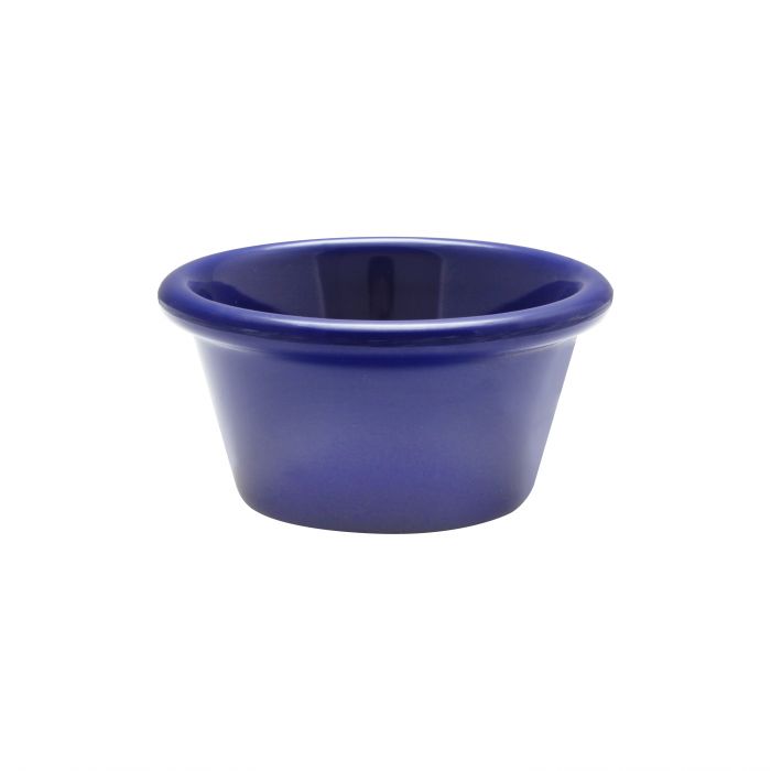 Thunder Group Smooth Ramekin 12/Pcs is a small ceramic-like bowl that will be perfect for serving various dishes. Such flat 2 1/2 Oz ramekin can be used for serving individual portions of sauces, dips, ice cream, side garnishes, and condiments. Made from durable scratch-resistant melamine this heavy duty 2 7/8-inch cobalt blue ramekin has a thick solid structure that can withstand long-time use and is effortless in maintenance. 