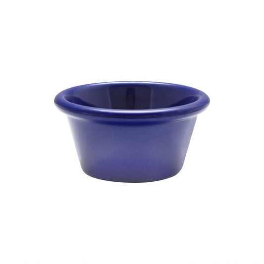 Thunder Group Smooth Ramekin 12/Pcs is a small ceramic-like bowl that will be perfect for serving various dishes. Such flat 2 1/2 Oz ramekin can be used for serving individual portions of sauces, dips, ice cream, side garnishes, and condiments. Made from durable scratch-resistant melamine this heavy duty 2 7/8-inch cobalt blue ramekin has a thick solid structure that can withstand long-time use and is effortless in maintenance. 