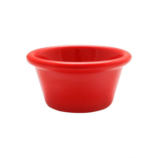 Thunder Group Smooth Ramekin 12/Pcs is a small ceramic-like bowl that will be perfect for serving various dishes. Such flat 2 1/2 Oz ramekin can be used for serving individual portions of sauces, dips, ice cream, side garnishes, and condiments. Made from durable scratch-resistant melamine this heavy duty 2 7/8-inch pure red ramekin has a thick solid structure that can withstand long-time use and is effortless in maintenance. 