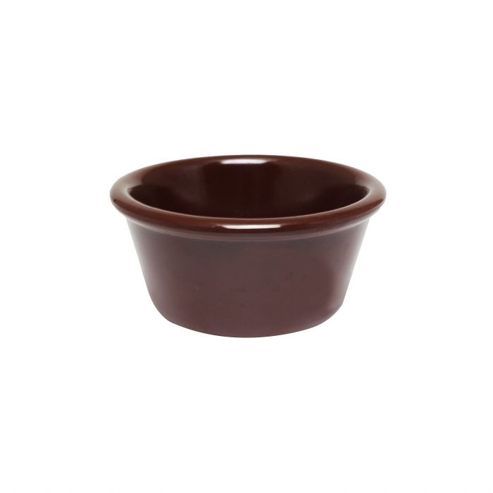Thunder Group Smooth Ramekin 12/Pcs is a small ceramic-like bowl that will be perfect for serving various dishes. Such flat 3 Oz ramekin can be used for serving individual portions of sauces, dips, ice cream, side garnishes, and condiments. Made from durable scratch-resistant melamine this heavy duty 3 1/8-inch chocolate ramekin has a thick solid structure that can withstand long-time use and is effortless in maintenance. 
