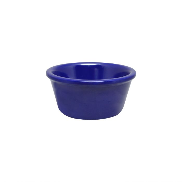 Thunder Group Smooth Ramekin 12/Pcs is a small ceramic-like bowl that will be perfect for serving various dishes. Such flat 3 Oz ramekin can be used for serving individual portions of sauces, dips, ice cream, side garnishes, and condiments. Made from durable scratch-resistant melamine this heavy duty 3 1/8-inch cobalt blue ramekin has a thick solid structure that can withstand long-time use and is effortless in maintenance.