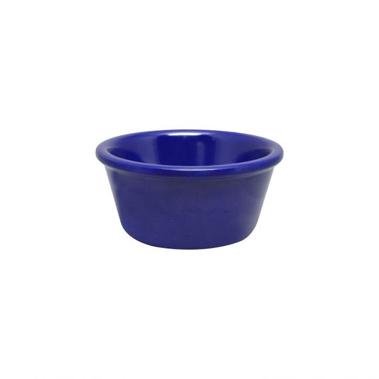 Thunder Group Smooth Ramekin 12/Pcs is a small ceramic-like bowl that will be perfect for serving various dishes. Such flat 3 Oz ramekin can be used for serving individual portions of sauces, dips, ice cream, side garnishes, and condiments. Made from durable scratch-resistant melamine this heavy duty 3 1/8-inch cobalt blue ramekin has a thick solid structure that can withstand long-time use and is effortless in maintenance.