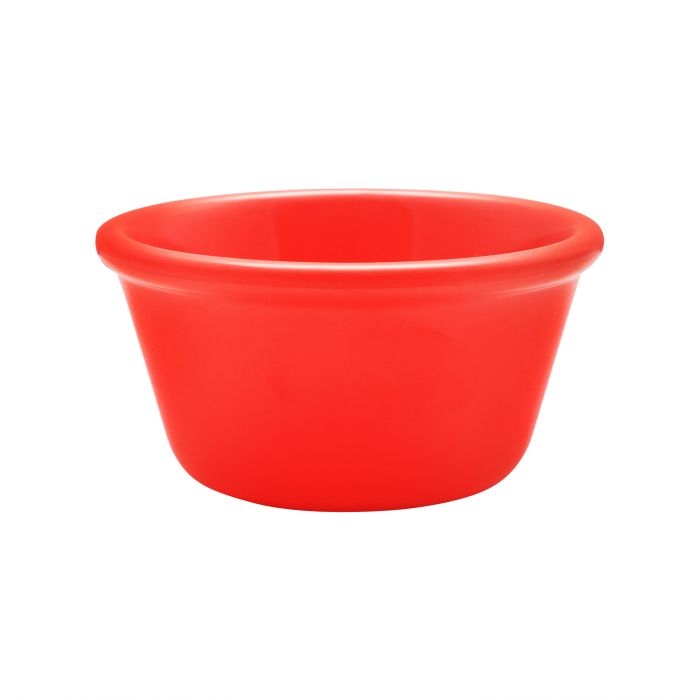 Thunder Group Smooth Ramekin 12/Pcs is a small ceramic-like bowl that will be perfect for serving various dishes. Such flat 4 Oz ramekin can be used for serving individual portions of sauces, dips, ice cream, side garnishes, and condiments. Made from durable scratch-resistant melamine this heavy duty 3 3/8-inch orange ramekin has a thick solid structure that can withstand long-time use and is effortless in maintenance. 