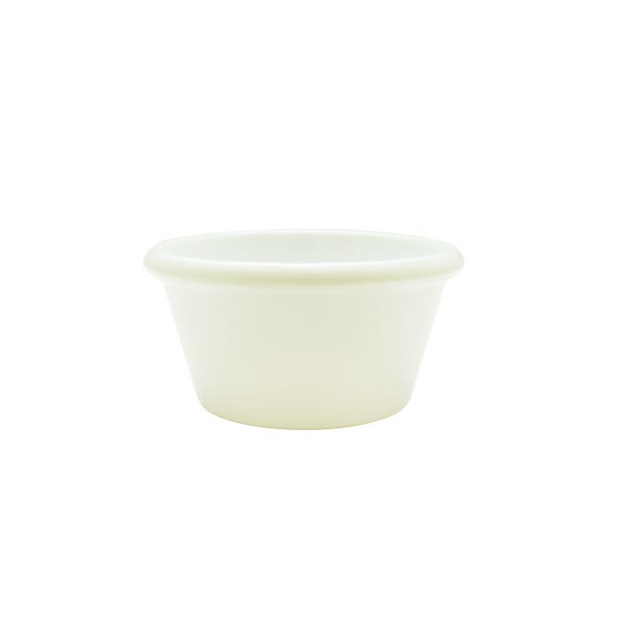 Thunder Group Smooth Ramekin 12/Pcs is a small ceramic-like bowl that will be perfect for serving various dishes. Such flat 6 Oz ramekin can be used for serving individual portions of sauces, dips, ice cream, side garnishes, and condiments. Made from durable scratch-resistant melamine this heavy duty 3 7/8-inch ivory ramekin has a thick solid structure that can withstand long-time use and is effortless in maintenance. 