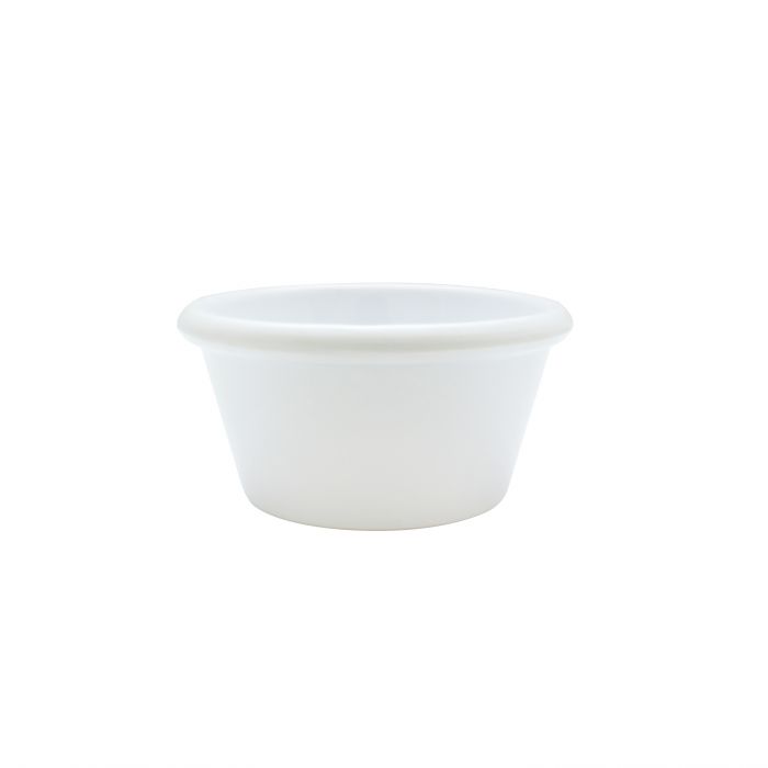 Thunder Group Smooth Ramekin 12/Pcs is a small ceramic-like bowl that will be perfect for serving various dishes. Such flat 6 Oz ramekin can be used for serving individual portions of sauces, dips, ice cream, side garnishes, and condiments. Made from durable scratch-resistant melamine this heavy duty 3 7/8-inch white ramekin has a thick solid structure that can withstand long-time use and is effortless in maintenance. 