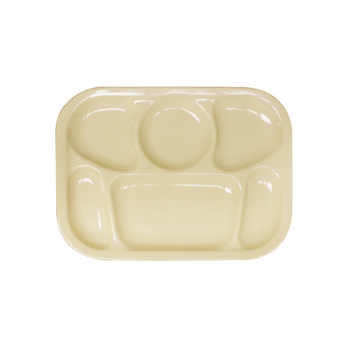 Thunder Group Compartment Tray 6/Pcs is convenient for serving food in any cafeteria or food service establishment. This 6-compartment tray will help you serve a variety of products neatly and orderly. Tan color makes this tray suitable for any dining surrounding and separate compartments prevent dishes from mixing. Made from a durable material, this 13 x 9 1/2-inch tray is extremely popular for its nearly unbreakable structure, which makes it perfect for commercial use.