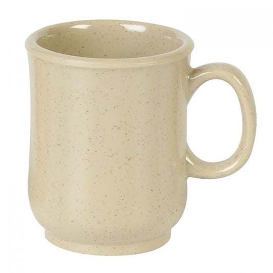 Thunder Group Bulbous Mug 6/Pcs is suitable for everyday dining. It has a high-temperature tolerance which makes it perfect choice to serve steaming hot chocolate, tea, or coffee. Designed with a comfortable handle, this 8 Oz ivory bulbous mug provides a secure grip. It will go well with a lot of table settings. Being made from melamine this mug is shatterproof and can handle frequent use without getting scratched. 