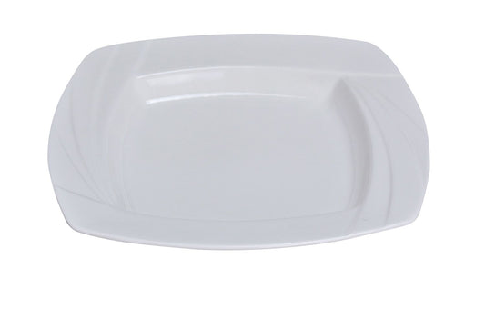 Yanco Square Soup Plate MM-309 is an elegant and reliable addition to your tableware collection. Crafted from high-quality porcelain with a stylish glaze finish, this plate offers excellent durability and temperature resistance. Featuring an embossed pattern, it adds a sophisticated touch to any dining setting while providing a versatile serving option for soups, polenta, rice, and other dishes.