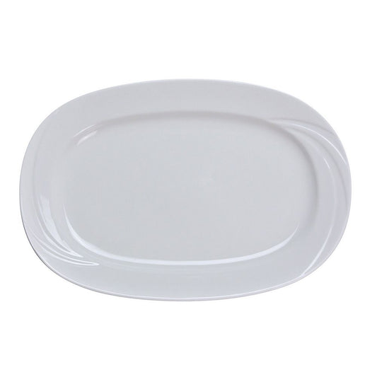 Yanco Rectangular Platter MM-93 is an elegant and durable addition to your serveware collection. Made from sturdy bone-white porcelain, this platter combines functionality with a sleek design, making it perfect for showcasing entrées, appetizers, and desserts. Its spacious rectangular shape provides ample room for creative plating, while its dishwasher-safe construction ensures easy maintenance. 