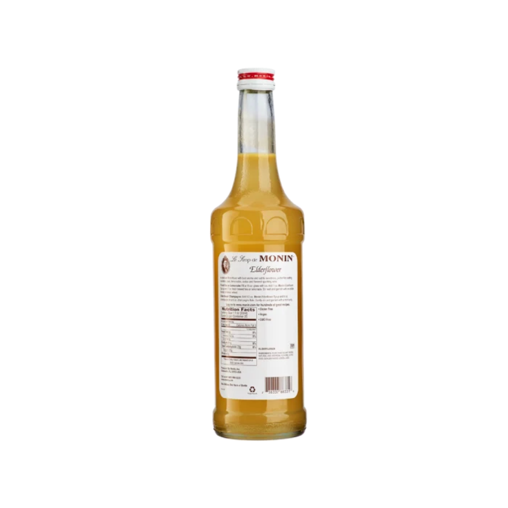 750ml Monin Elderflower Floral Flavored Beverage Syrup Bottle