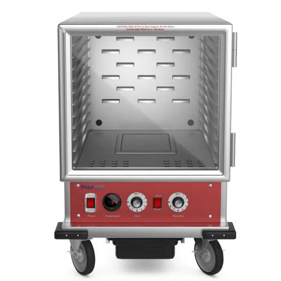 Prepline MPN1812 Undercounter Half Size Non-Insulated Heater Proofer with Clear Door, ideal for compact spaces in bakeries and kitchens, maintaining warmth and proofing dough efficiently.