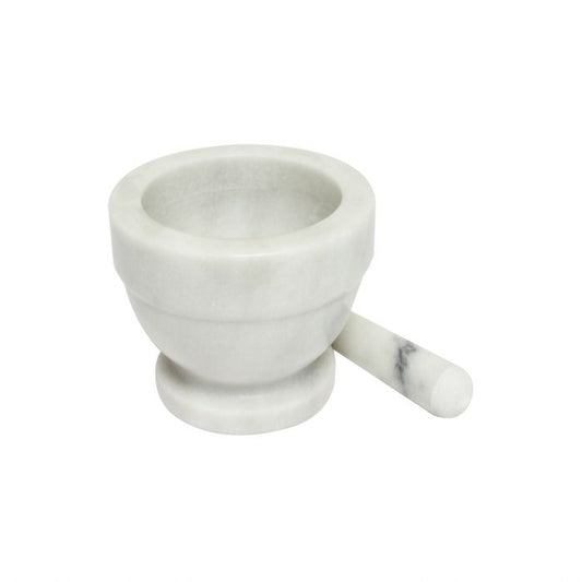 Thunder Group Marble Grinder is a durable and elegant kitchen tool designed to enhance food preparation with traditional grinding methods. Crafted from solid marble, this mortar and pestle set features a 5-inch diameter and a bowl-style design that provides a stable base for grinding. The naturally cool and non-porous marble surface ensures flavors remain pure and untainted by previous ingredients. 