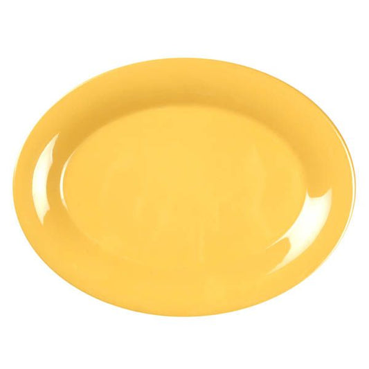 Yanco Oval Platter MS-213YL is performed in stylish yellow color, it can be used for serving vegetables, cold cuts, fresh greens or Asian appetizers. Manufactured from durable and reliable melamine, this dinnerware is popular for being unbreakable and affordable at the same time. Thanks to the stylish Milestone collection, these platters will perfectly fit any establishment design. They will always look nice in your cafe, restaurant or catering events. 