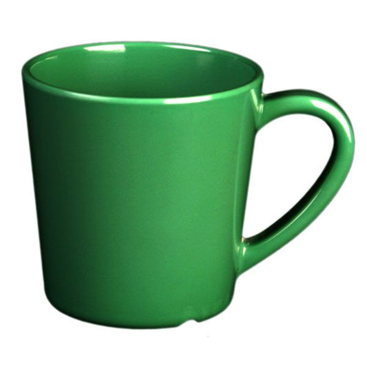 Yanco Cup/Mug MS-9018GR Made from the long-lasting and high-quality melamine material these mugs look like ceramics. You can serve any cold or hot drinks in these cups - coffee, tea, cocoa, etc. These green mugs will perfectly fit any establishment design. Thanks to the appearance, they will always look stylish in your cafeteria, restaurant or catering events. The popular volume and sizes of the mug allow you to easily serve the right amount of drink.