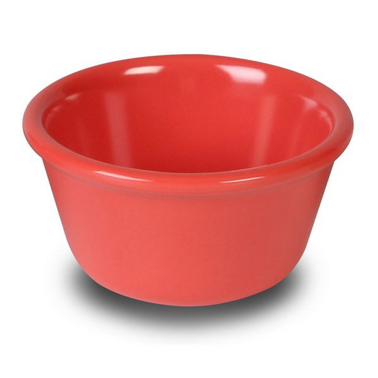 Yanco Smooth Ramekin NC-536RD is an affordable and reliable addition to your tableware collection. These orange red ramekin dishes are made from high-quality melamine material, that makes its dinnerware look like ceramics. These Milestone collection ramekins are commonly used for preparing and serving individual portions of a variety of dishes like creme brulee, cheese or egg dishes, macaroni and cheese, french onion soup and other food.
