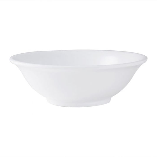 Thunder Group Rimless Bowl 12/Pcs is a perfect choice for serving whole or sliced fruits, grapes, chips, salads, pasta or another dish of your liking. The 32 Oz rimless bowl is shatter-proof and stain-resistant. All items from Nustone collection have an elegant appearance. The Western Nustone White tableware features a warm white color. 