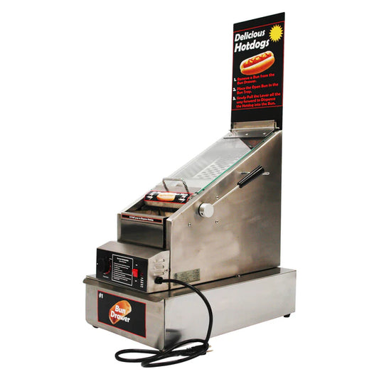 Benchmark The Dog House Hot Dog Cooker & Dispenser 1/Pack cooks, merchandises, and dispenses hot dogs in a space-efficient 15" footprint. The Doghouse minimizes product waste and is extremely easy to use and clean.