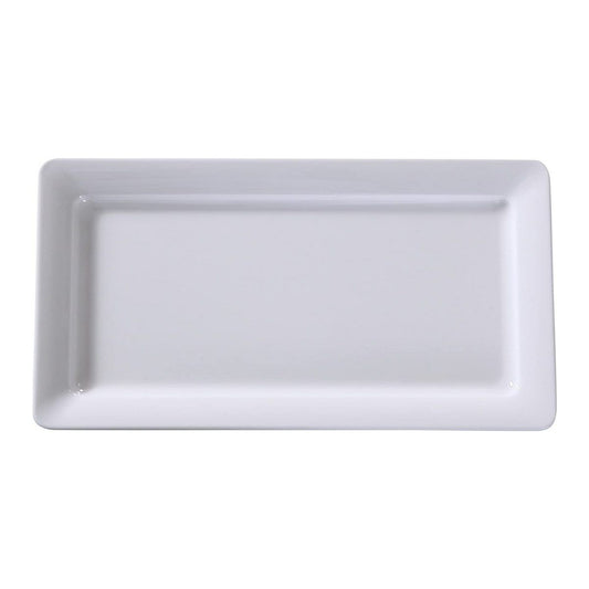Yanco Rectangular Plate OK-7013 It is made from durable and reliable melamine material, which makes the plate look like ceramics. You can use this stylish plate to serve any dish you want. For example, you can use it for serving sushi, salads, side dishes, or other Asian cuisine appetizers. The Osaka collection has an elegant and stylish design. Performed in white color, it will perfectly fit any restaurant environment. 