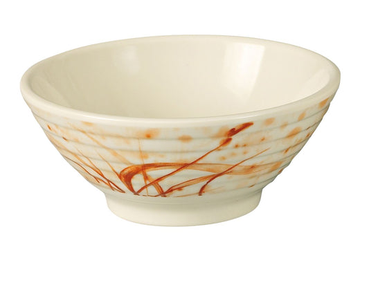 Yanco Rice Bowl OR-5705 It is made from durable and reliable melamine material, which makes the bowl look like ceramics. You can use these unique round bowls to serve such dishes like rice, soups, salads or side dishes. Thanks to the elegant Orchis collection style, the bowl will perfectly fit any food-serving establishment design. Performed in oriental style, such melamine tableware is an ideal solution for those who choose high-quality, durable and affordable dinnerware for their place. 