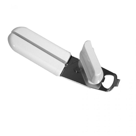 Thunder Group Rotary Manual Can Opener is an excellent addition to any home, restaurant or commercial kitchen and easily cut through the lid to allow your staff quick access to canned ingredients. This piece features a plastic gear dial connected to a rust resistant stainless steel rotary knife, which removes the top by smoothly gliding around the can's rim. This can opener also features a bottle cap remover for added convenience.