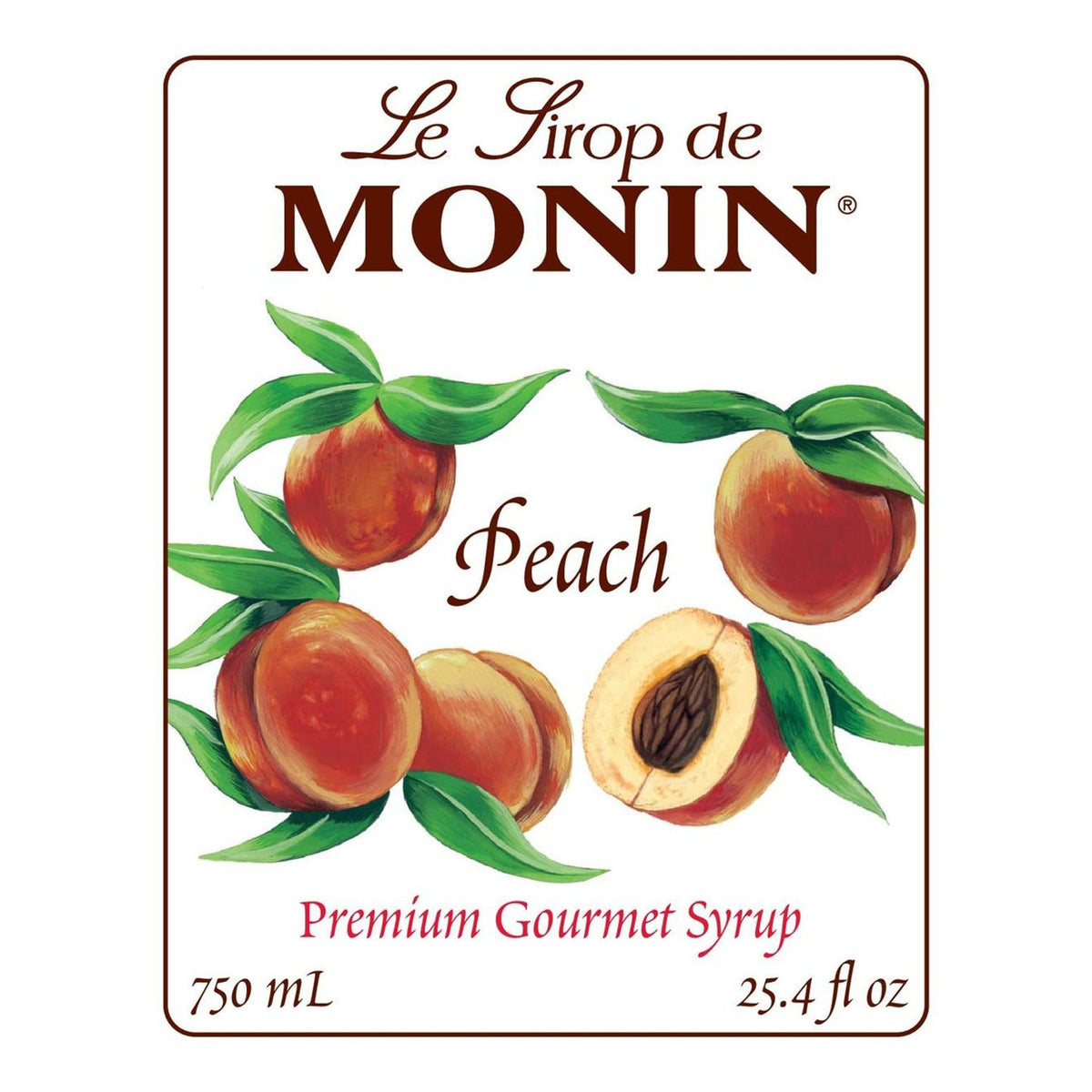 Monin Peach Syrup 750 mL Bottle additional product image
