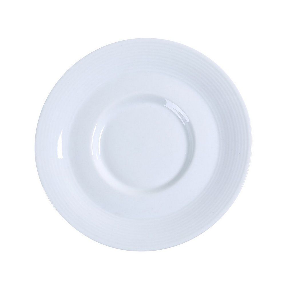 Yanco Saucer PA-002 is a stylish and durable addition to any coffee shop, restaurant, or hotel. Designed to pair perfectly with the Yanco Stackable Cup PA-001, this saucer features a smooth surface and an elegant round design in a crisp white finish. Made from high-quality porcelain, it is more durable than traditional ceramic and is dishwasher, oven, and microwave safe for easy maintenance. Ideal for serving coffee, tea, or small pastries, ensuring a polished and professional presentation.