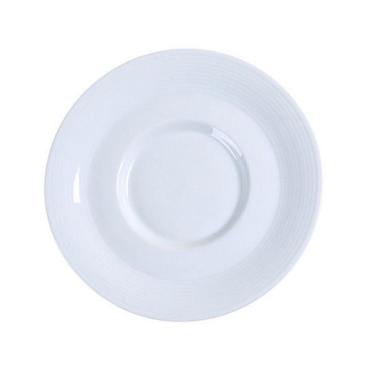 Yanco Saucer PA-002 is a stylish and durable addition to any coffee shop, restaurant, or hotel. Designed to pair perfectly with the Yanco Stackable Cup PA-001, this saucer features a smooth surface and an elegant round design in a crisp white finish. Made from high-quality porcelain, it is more durable than traditional ceramic and is dishwasher, oven, and microwave safe for easy maintenance. Ideal for serving coffee, tea, or small pastries, ensuring a polished and professional presentation.