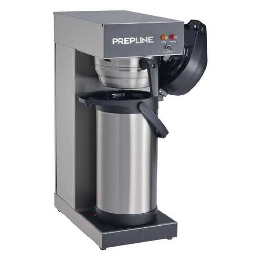 Prepline PACM-1A Automatic Airpot Coffee Brewer with 1 Airpot, 120V - Automatically brews coffee directly into an airpot for convenient serving, ideal for cafes, restaurants, and events.