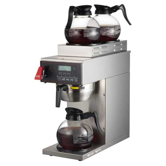 Prepline PAICM-3D Digital Control Automatic Coffee Maker with 3 Warmers, 120V - Features digital controls for precise brewing and three warmers to keep coffee hot, perfect for busy cafes and restaurants.