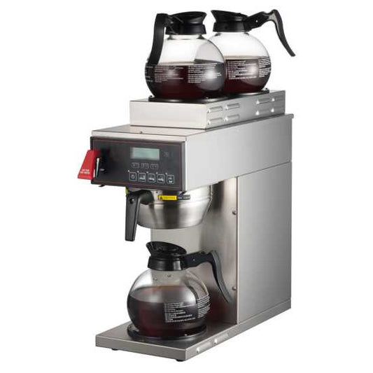 Prepline PAICM-3D Digital Control Automatic Coffee Maker with 3 Warmers, 120V - Features digital controls for precise brewing and three warmers to keep coffee hot, perfect for busy cafes and restaurants.