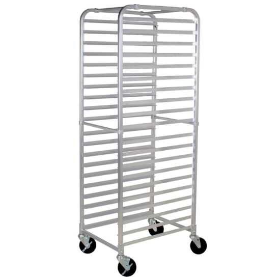Prepline SPR-20 heavy-duty aluminum bun pan and sheet pan rack with 20 tiers, designed for optimal food storage and organization in commercial kitchens.