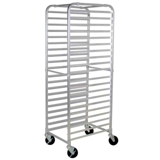 Prepline SPR-20 heavy-duty aluminum bun pan and sheet pan rack with 20 tiers, designed for optimal food storage and organization in commercial kitchens.