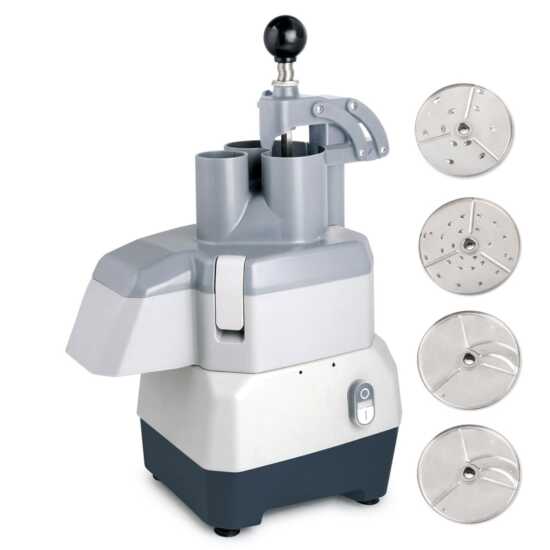 Prepline PCFP-5B combination food processor featuring a 5 Qt stainless steel bowl, continuous feed, 1 HP motor, and 4 versatile discs for efficient food preparation.