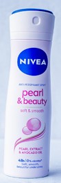 Nivea Deo Spray Pearl & Beauty, 150 ml long-lasting deodorant spray for fresh, soft, and smooth underarms with a subtle feminine scent