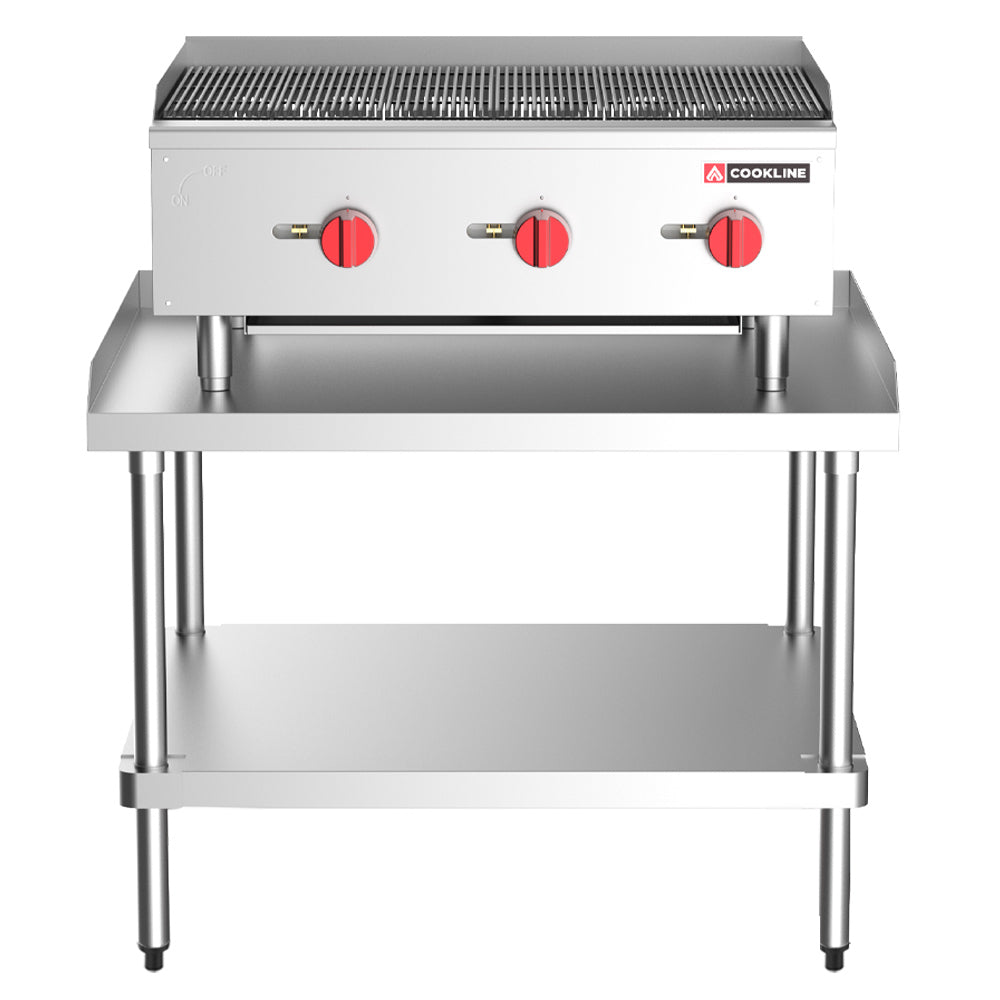 Prepline 36" stainless steel equipment stand for durable and reliable kitchen support.