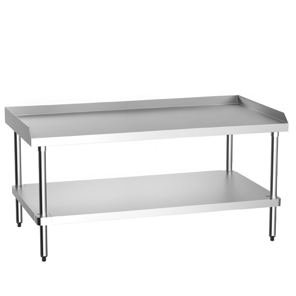 60-inch Prepline PES-3060 stainless steel equipment stand with undershelf for kitchen appliances, heavy-duty prep support, and commercial restaurant use.