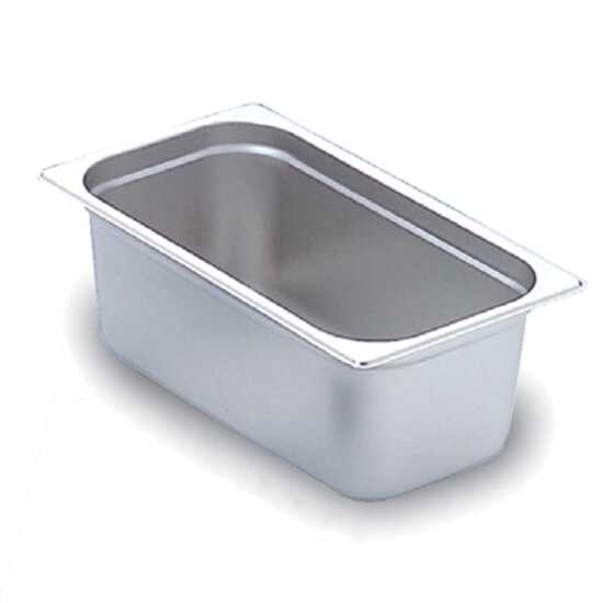 The Prepline 1/3 size 6" deep stainless steel steam table/hotel pan offers reliable food storage and warming solutions, ideal for buffets and catering in commercial kitchens with its sturdy and versatile design.