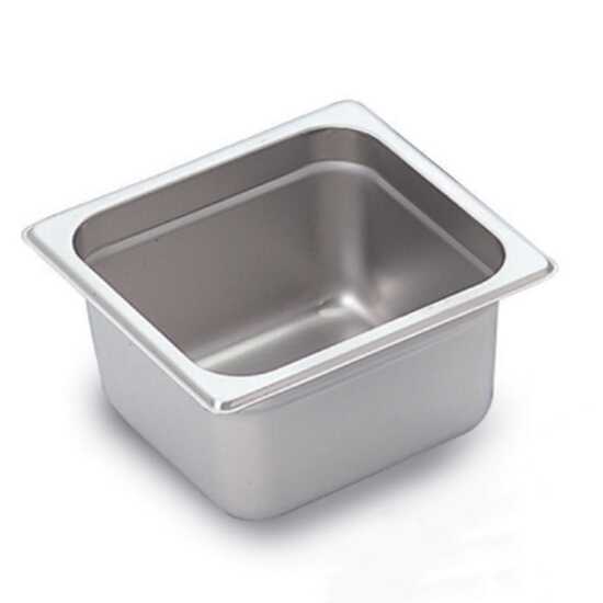 The Prepline 1/6 size 4" deep stainless steel steam table/hotel pan is perfect for efficient food storage and serving, ideal for buffets and catering in commercial kitchens, ensuring durability and reliability.