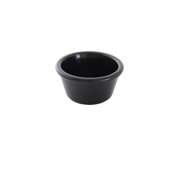 Thunder Group Smooth Ramekin 12/Pcs is a small ceramic-like bowl that will be perfect for serving various small-portioned dishes. Such 4 Oz ramekin can be used for serving sauces, dips, side garnishes, condiments, and individual portions of ice cream. Made from durable scratch-resistant melamine this black ramekin can withstand long-time use and is effortless in maintenance. Due to its stain-proof abilities, you can serve different acidic sauces, and it would not change color. 