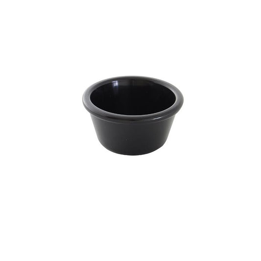 Thunder Group Smooth Ramekin 12/Pcs is a small ceramic-like bowl that will be perfect for serving various small-portioned dishes. Such 4 Oz ramekin can be used for serving sauces, dips, side garnishes, condiments, and individual portions of ice cream. Made from durable scratch-resistant melamine this black ramekin can withstand long-time use and is effortless in maintenance. Due to its stain-proof abilities, you can serve different acidic sauces, and it would not change color. 