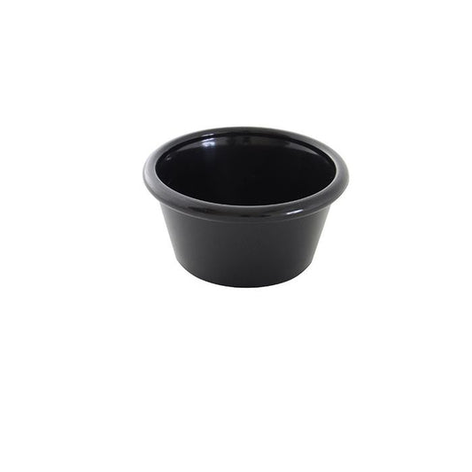Thunder Group Smooth Ramekin 12/Pcs is a small ceramic-like bowl that will be perfect for serving various small-portioned dishes. Such 6 Oz ramekin can be used for serving sauces, dips, side garnishes, condiments, and individual portions of ice cream. Made from durable scratch-resistant melamine this black ramekin can withstand long-time use and is effortless in maintenance. Due to its stain-proof abilities, you can serve different acidic sauces, and it would not change color. 