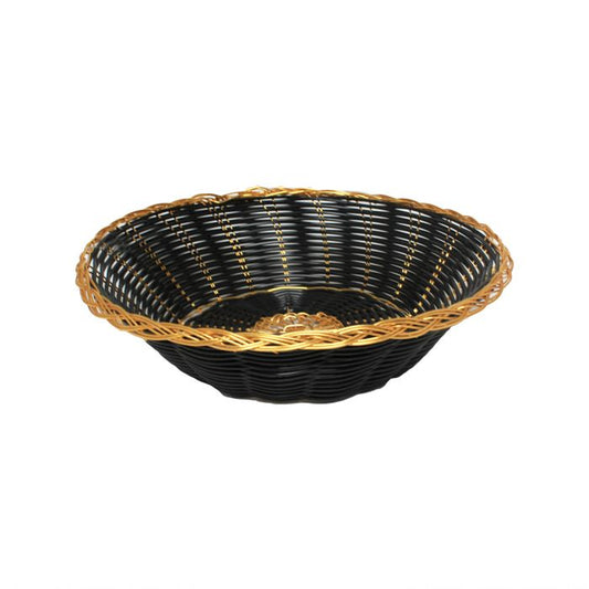 Thunder Group Round Woven Bread Basket offers a refined balance of style and durability for foodservice professionals. Measuring 8 inches in diameter and 2.25 inches in height, this basket is perfectly sized for serving breads, appetizers, or packaged items in both front-of-house and back-of-house settings. Made from break-resistant plastic, it features a classic woven design that enhances both structural integrity and visual appeal. 