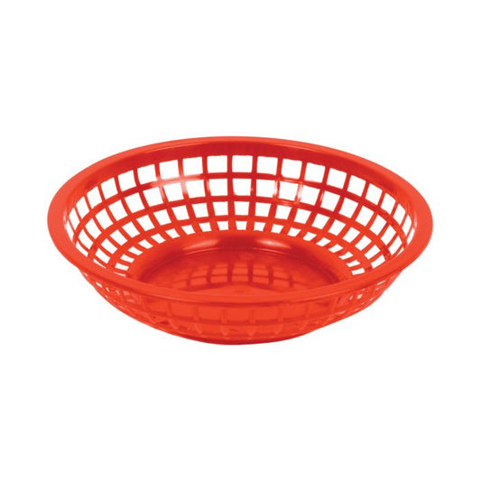 Thunder Group Round Fast Food Basket 12/Pcs is a practical and durable solution designed for high-volume food service settings. With an 8-inch diameter and round shape, this basket is ideal for serving classic fast food items such as burgers, fries, and sandwiches. Made from sturdy polypropylene, it offers excellent durability for repeated daily use in busy restaurants, food trucks, and cafeterias. The basket is top rack dishwasher safe, ensuring easy cleanup and maintenance while meeting hygiene standards.