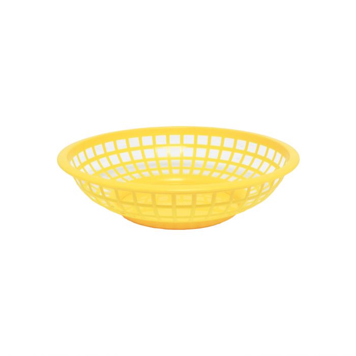 Thunder Group Round Fast Food Basket 12/Pcs is a practical and durable solution designed for high-volume food service settings. With an 8-inch diameter and round shape, this basket is ideal for serving classic fast food items such as burgers, fries, and sandwiches. Made from sturdy polypropylene, it offers excellent durability for repeated daily use in busy restaurants, food trucks, and cafeterias. The basket is top rack dishwasher safe, ensuring easy cleanup and maintenance while meeting hygiene standards.