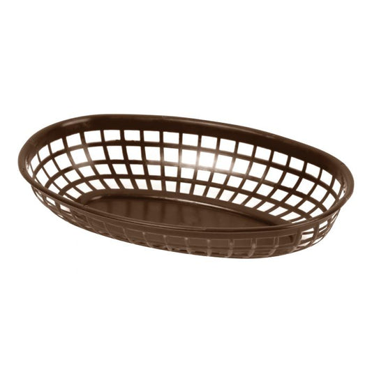 Thunder Group Oval Fast Food Basket 12/Pcs&nbsp;is designed for durability and practicality in fast-paced food service environments. Measuring 9 3/8 inches in length, this oval-shaped basket offers generous space for serving sandwiches, fries, wings, and other casual menu favorites. Made from sturdy polypropylene, it resists breakage and wear from daily use, making it a reliable choice for food trucks, diners, and quick-service restaurants. 